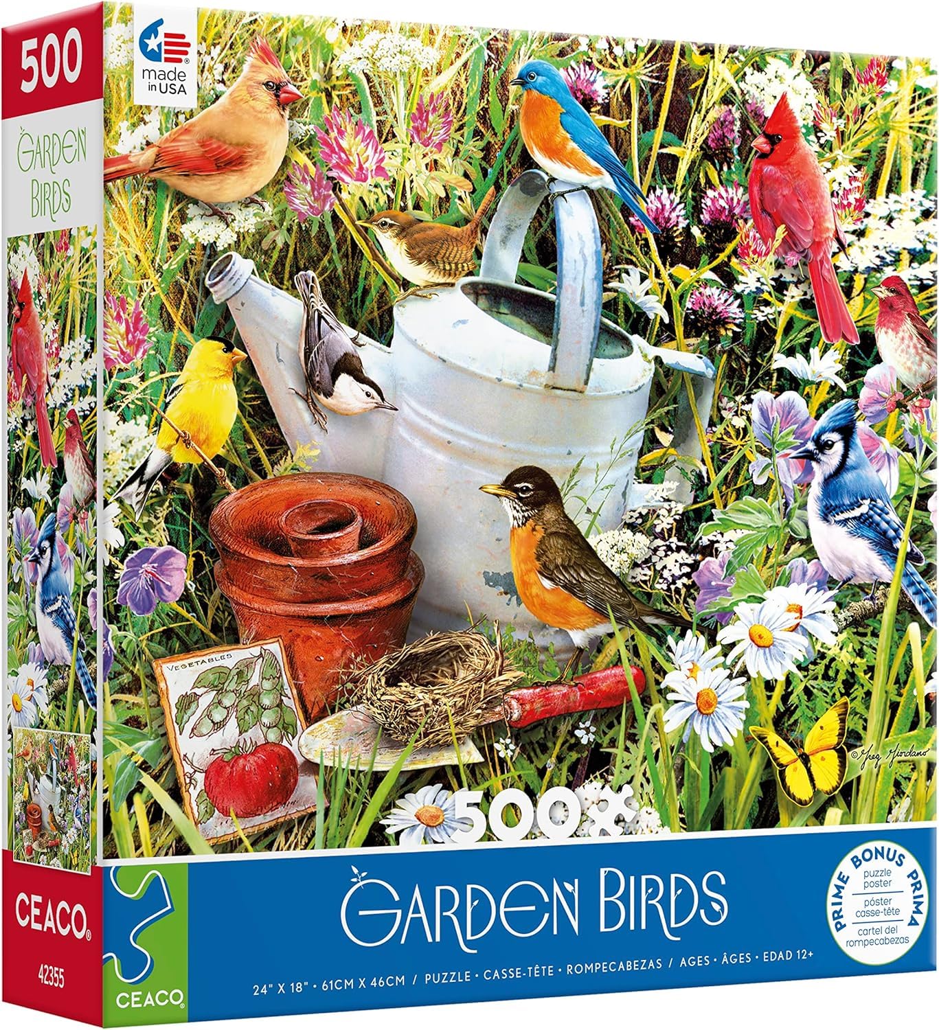 Amazon.com: Ceaco - Garden Birds - 500 Piece Jigsaw Puzzle for